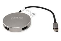 ROLINE USB 3.2 Gen 1 hub, rond, 4-voudig, type C aansluitkabel - thumbnail