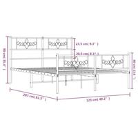 Bedframe met hoofd- en voeteneinde metaal zwart 120x200 cm - thumbnail