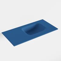 MONDIAZ LEX Jeans solid surface inleg wastafel voor toiletmeubel 60cm. Positie wasbak rechts - thumbnail