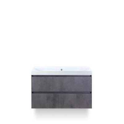 Maxx XL Badmeubelset 100 cm - Beton Antraciet - Wastafel Just Zonder kraangat