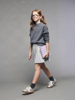 Geplooide rok in sweatstof voor meisjes JONEN gemêleerd grijs - thumbnail