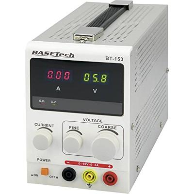 Basetech BT-153 Labvoeding, regelbaar 0 - 15 V/DC 0 - 3 A 45 W Aantal uitgangen: 1 x Basetech BT-153 Labvoeding, regelbaar 0 - 15 V/DC 0 - 3 A 45 W Aantal uitgangen: 1 x