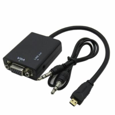 Micro HDMI naar VGA+Audio signaalomvormer (mini), HV07 Micro HDMI naar VGA+Audio signaalomvormer (mini), HV07