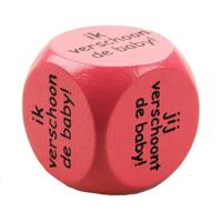 Paper Dreams dobbelsteen ik/jij verschoont baby 2,5 cm hout roze - thumbnail