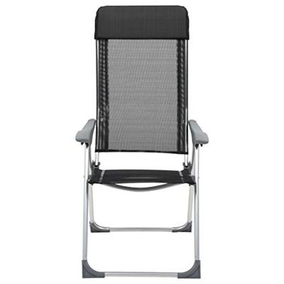 Campingstoelen inklapbaar aluminium zwart 4 st - thumbnail