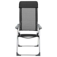 Campingstoelen inklapbaar aluminium zwart 4 st - thumbnail