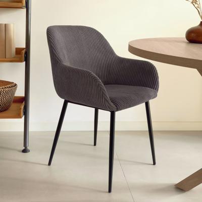 Kave Home Konna eetkamerstoel grijs rib