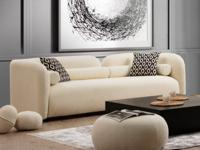 Zetel VIZIR 3 plaatsen bouclé stof crème - thumbnail