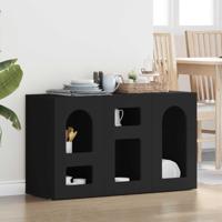 Dressoir Zwart 100 x 35 x 59 cm Bewerkt hout - thumbnail