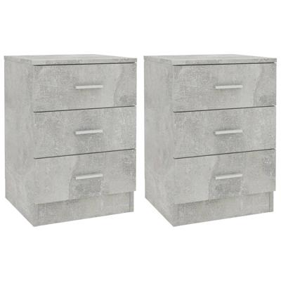 VidaXL Nachtkastjes 2 st 38x35x56 cm bewerkt hout betongrijs