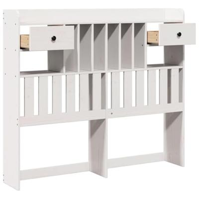 Hoofdbord met opbergruimte 135 cm massief grenenhout wit