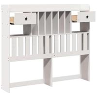 Hoofdbord met opbergruimte 135 cm massief grenenhout wit - thumbnail