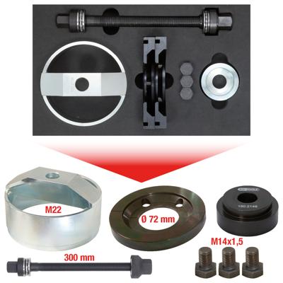 KS Tools 150.2145 Compacte wielnaven-gereedschapsset, 9-delig