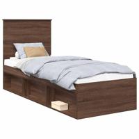 Bedframe Bruin Eiken 75 x 190 cm Massief grenenhout - thumbnail