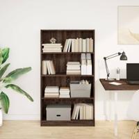 Boekenkast 80x24x143 cm bewerkt hout bruin eikenkleurig - thumbnail