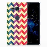 Sony Xperia XZ2 Compact TPU bumper Zigzag Multi Color - thumbnail