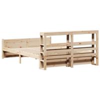 Bedframe met hoofdbord massief grenenhout 120x200 cm - thumbnail