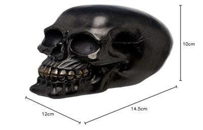 Metallic Zwarte Schedel Woonaccessoire