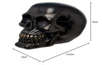 Metallic Zwarte Schedel Woonaccessoire - thumbnail