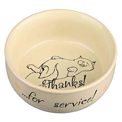 TRIXIE VOERBAK / WATERBAK THANKS FOR SERVICE KERAMIEK ASSORTI 11 CM 300 ML 4 ST