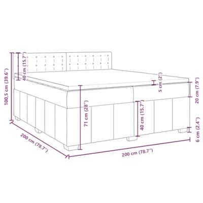 Boxspring met matras stof lichtgrijs 200x200 cm