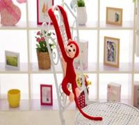 Kawaii lange arm staart Monkey gevuld pop pluche speelgoed gordijnen baby Sleeping Appease dierlijke pop verjaardagsgiften hoogte: 60cm (rood) - thumbnail