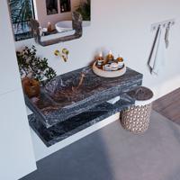 MONDIAZ ALAN-DLUX 100cm planchet Lava. Vrijhangende wastafel CLOUD links zonder kraangat, kleur Lava. - thumbnail