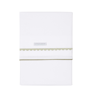 Little Dutch baby ledikantlaken 110x140 cm Pure Olive Rounded geborduurd Little Dutch baby ledikantlaken 110x140 cm Pure Olive Rounded geborduurd