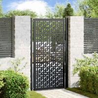 Poort met kruisontwerp 100x175 cm staal zwart - thumbnail