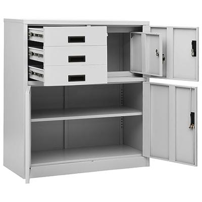 Kantoorkast 90x40x102 cm staal lichtgrijs