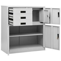 Kantoorkast 90x40x102 cm staal lichtgrijs - thumbnail