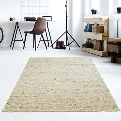 Tapeso Wollen vloerkleed handweef Veve - beige|grijs - 200x290 cm Tapeso Wollen vloerkleed handweef Veve - beige|grijs - 200x290 cm