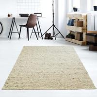 Tapeso Wollen vloerkleed handweef Veve - beige|grijs - 200x290 cm - thumbnail