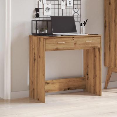 Bureau 80x40x75 cm bewerkt hout artisanaal eikenkleurig