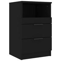 Nachtkastjes 2 st bewerkt hout zwart - thumbnail