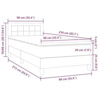 Boxspring met matras fluweel lichtgrijs 90x210 cm - thumbnail