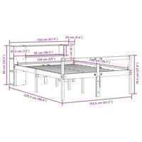 Bed met boekenkast zonder matras grenenhout wit 150x200 cm - thumbnail