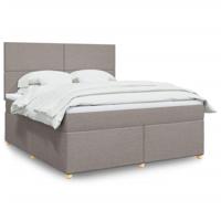 Boxspring met matras stof taupe 180x200 cm - thumbnail