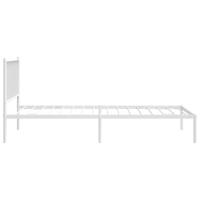 Bedframe met hoofdbord metaal wit 80x200 cm - thumbnail
