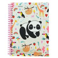 Blueprint Collections notitieboek Happy Zoo panda A5 roze - thumbnail