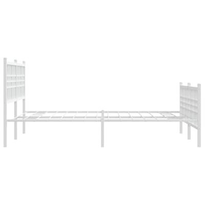 Bedframe met hoofd- en voeteneinde metaal wit 140x190 cm Bedframe met hoofd- en voeteneinde metaal wit 140x190 cm