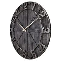 NeXtime NE-3276ZW Wandklok York 50 cm Zwart/Hout/Metaal - thumbnail