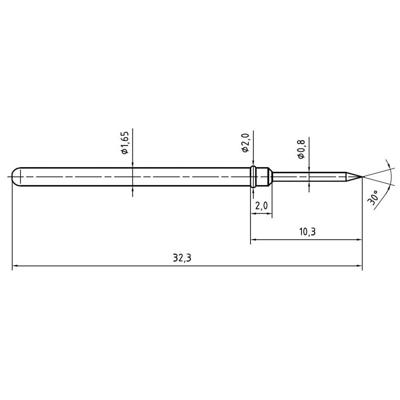 PTR Hartmann 2021-B-1.5N-NI-0.8 Precisietestpen met veercontact
