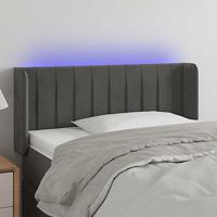 Hoofdbord LED 103x16x78/88 cm fluweel donkergrijs - thumbnail
