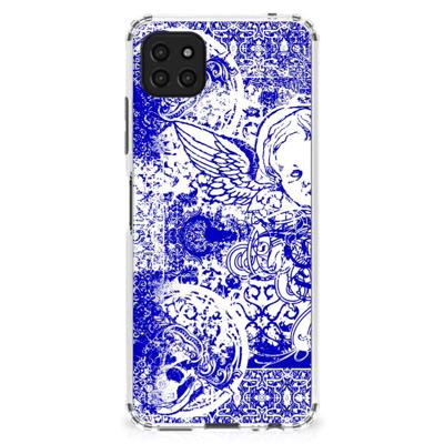 Extreme Case Samsung Galaxy A22 5G Angel Skull Blauw Extreme Case Samsung Galaxy A22 5G Angel Skull Blauw