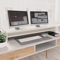 VidaXL Monitorstandaard 100x24x13 cm bewerkt hout wit - thumbnail