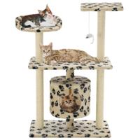 VidaXL Kattenkrabpaal met sisal krabpalen 95 cm pootafdrukken beige - thumbnail