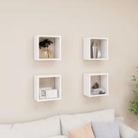 VidaXL Wandschappen kubus 4 st 26x15x26 cm wit - thumbnail