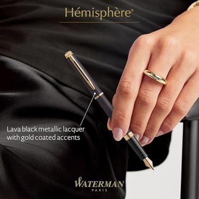 Waterman Hémisphère Metalic vulpen, medium, zwart GT, giftbox
