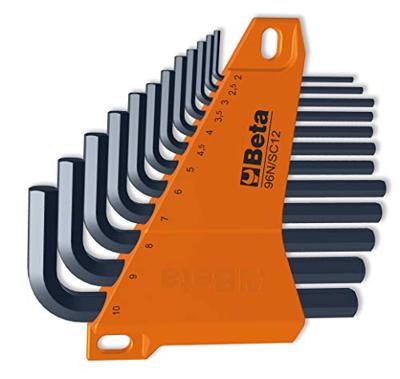 Beta 12-delige set haakse inbussleutels gebruneerd (art. 96N) met support 96N/SC12 - 000960661 Beta 12-delige set haakse inbussleutels gebruneerd (art. 96N) met support 96N/SC12 - 000960661